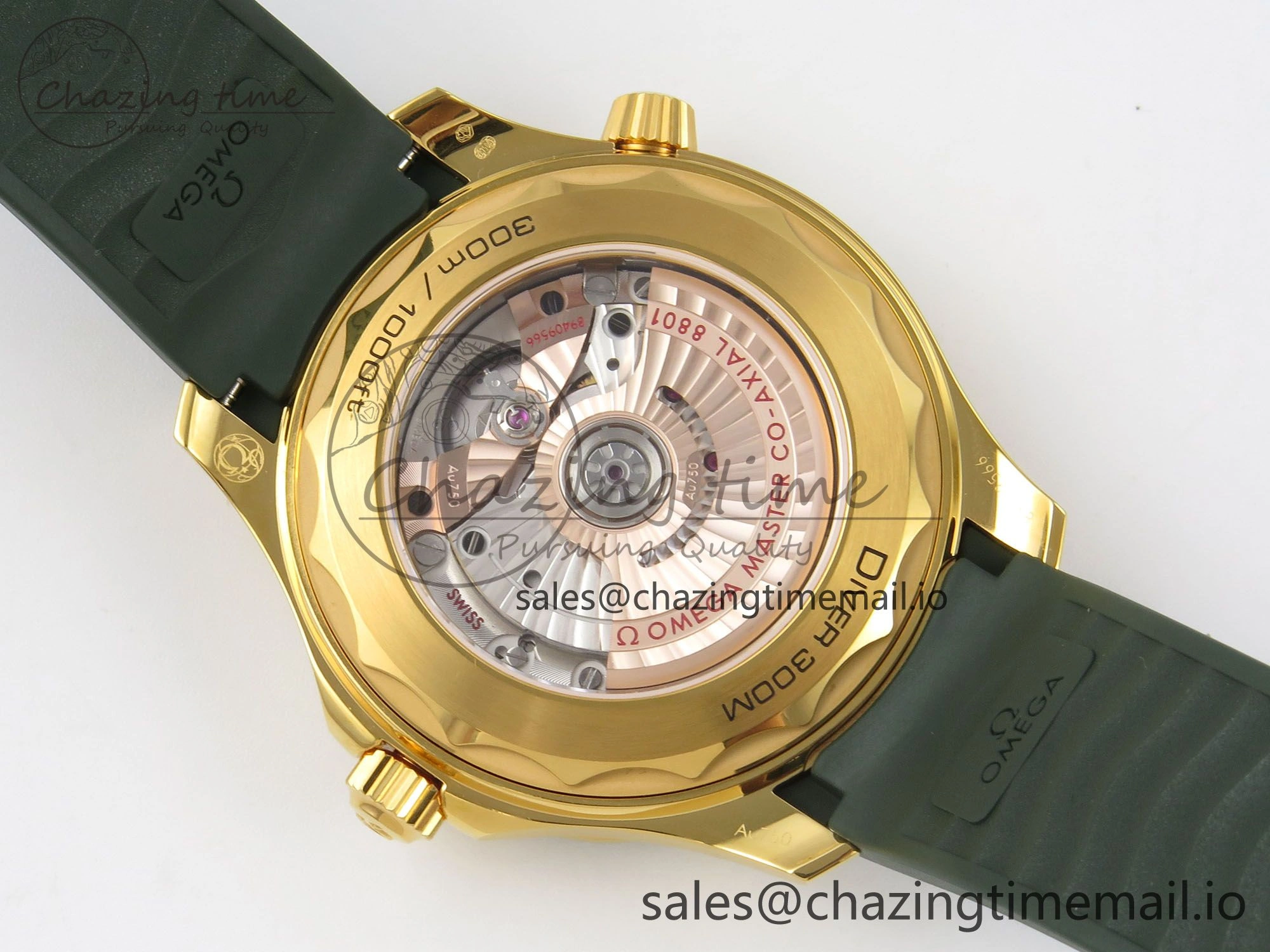 2018 Seamaster Diver 300M Green Ceramic Bezel YG VSF 1:1 Best Edition Green Dial On Green Rubber Strap A8801