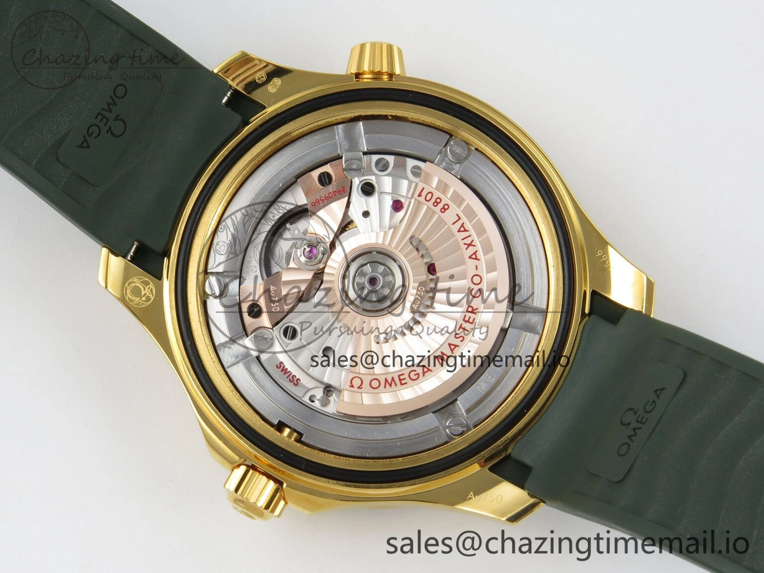 2018 Seamaster Diver 300M Green Ceramic Bezel YG VSF 1:1 Best Edition Green Dial On Green Rubber Strap A8801