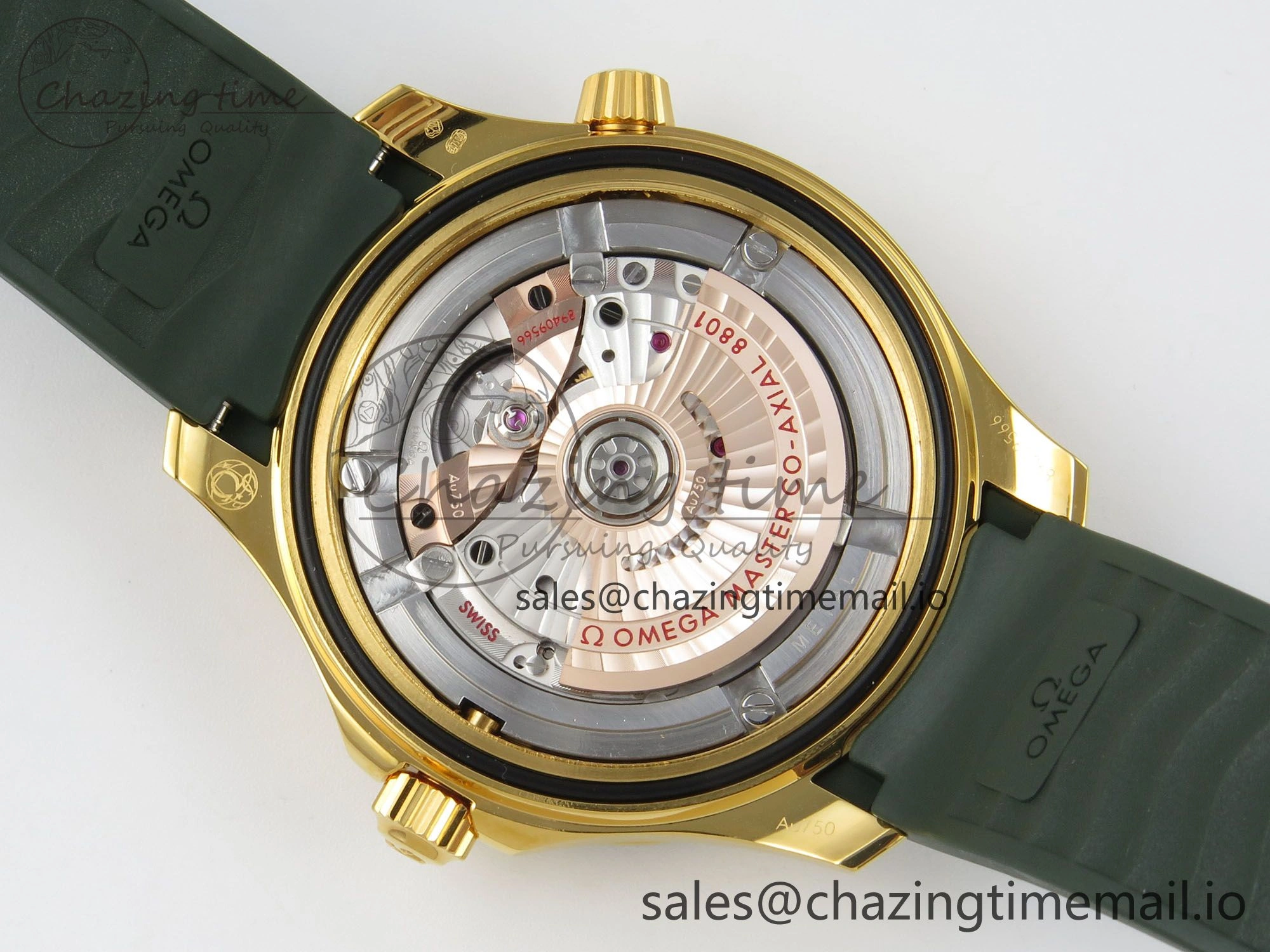 2018 Seamaster Diver 300M Green Ceramic Bezel YG VSF 1:1 Best Edition Green Dial On Green Rubber Strap A8801