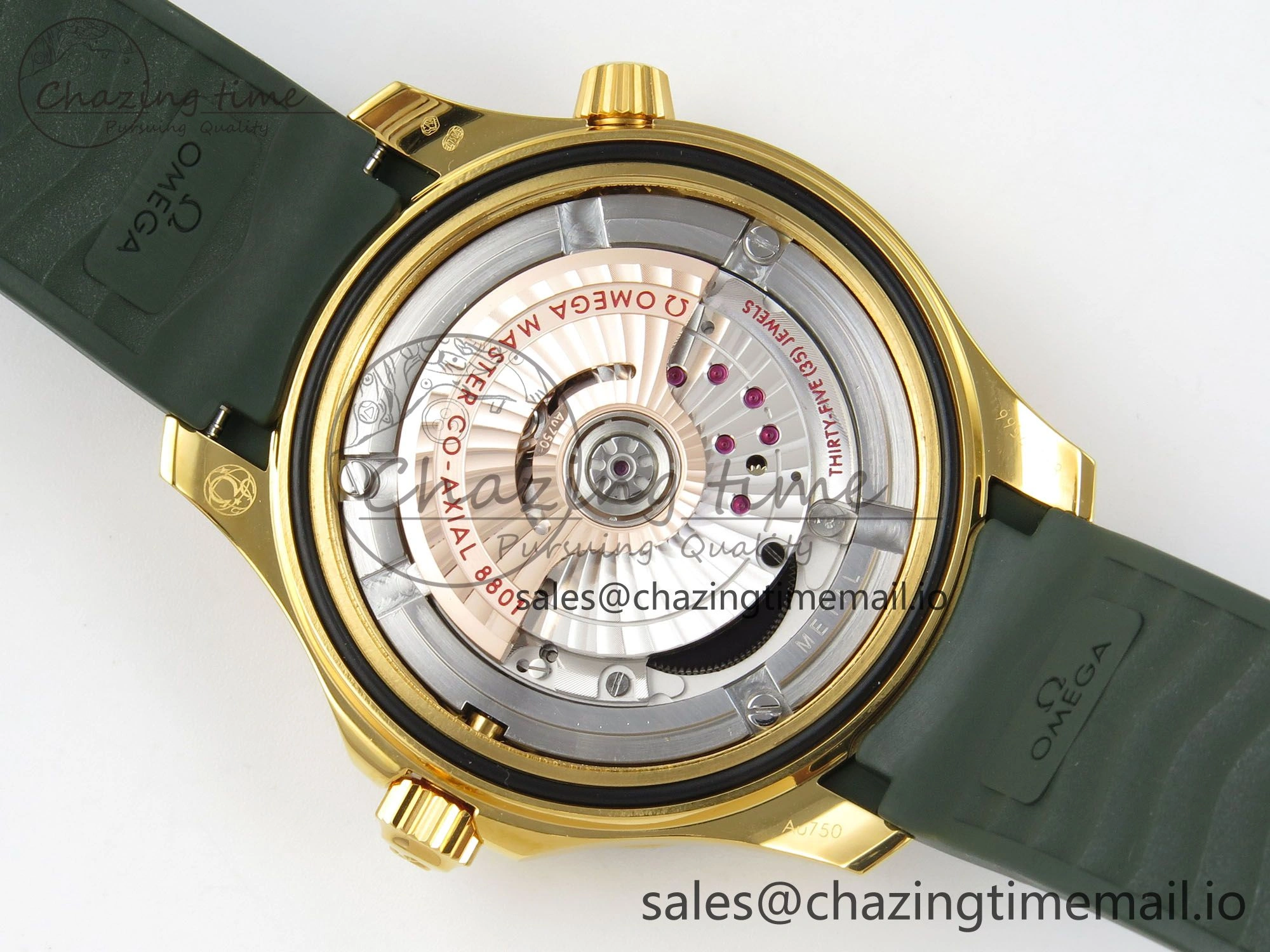 2018 Seamaster Diver 300M Green Ceramic Bezel YG VSF 1:1 Best Edition Green Dial On Green Rubber Strap A8801