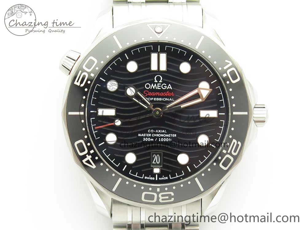 2018 Seamaster Diver 300M OMF Best Edition Black Ceramic Black Dial on SS Bracelet A8800 (Black Balance Wheel)