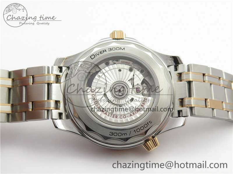 2018 Seamaster Diver 300M SS RG VSF 1:1 Best Edition RG Bezel Black Dial on SS YG Bracelet A8800