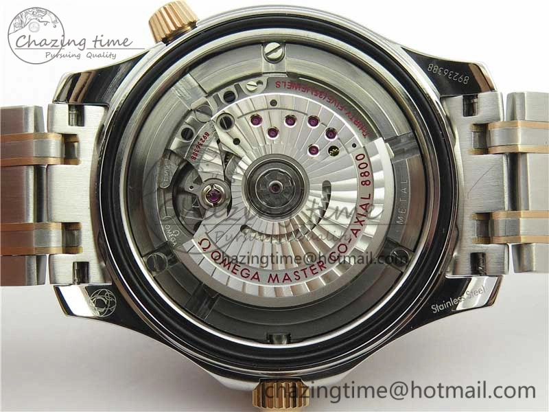 2018 Seamaster Diver 300M SS RG VSF 1:1 Best Edition RG Bezel Black Dial on SS YG Bracelet A8800