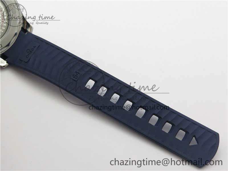 2018 Seamaster Diver 300M SS RG VSF 1:1 Best Edition RG Bezel Blue Dial on Blue Rubber Strap A8800