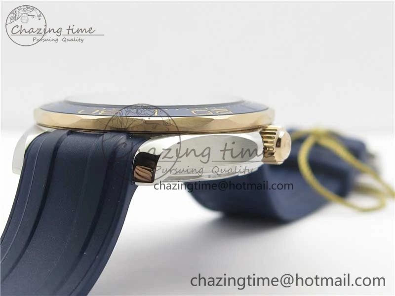 2018 Seamaster Diver 300M SS RG VSF 1:1 Best Edition RG Bezel Blue Dial on Blue Rubber Strap A8800