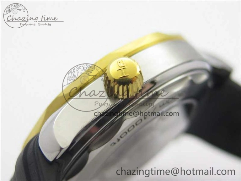 2018 Seamaster Diver 300M SS YG VSF 1:1 Best Edition YG Bezel Black Dial on Black Rubber Strap A8800