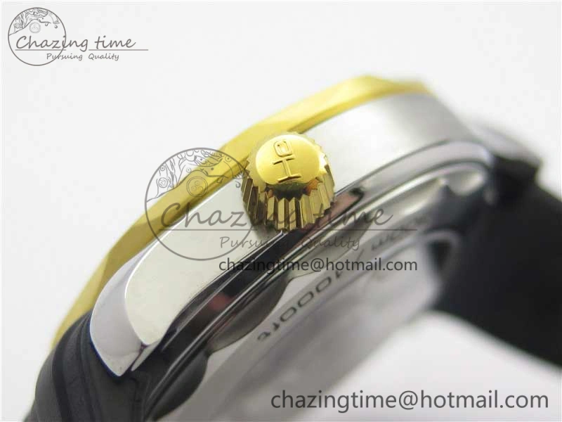 2018 Seamaster Diver 300M SS YG VSF 1:1 Best Edition YG Bezel Black Dial on Black Rubber Strap A8800