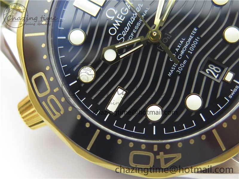 2018 Seamaster Diver 300M SS YG VSF 1:1 Best Edition YG Bezel Black Dial on SS YG Bracelet A8800