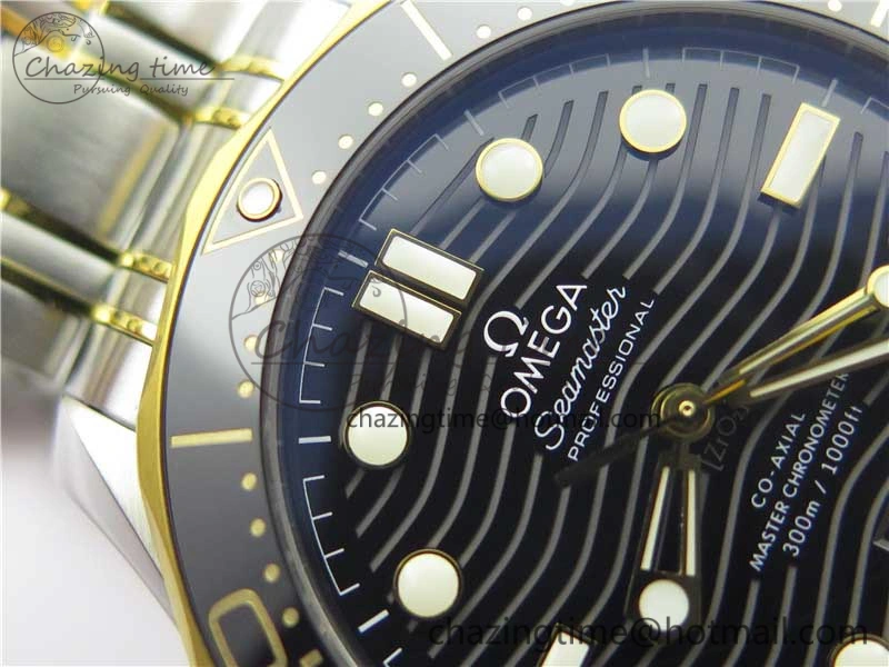 2018 Seamaster Diver 300M SS YG VSF 1:1 Best Edition YG Bezel Black Dial on SS YG Bracelet A8800