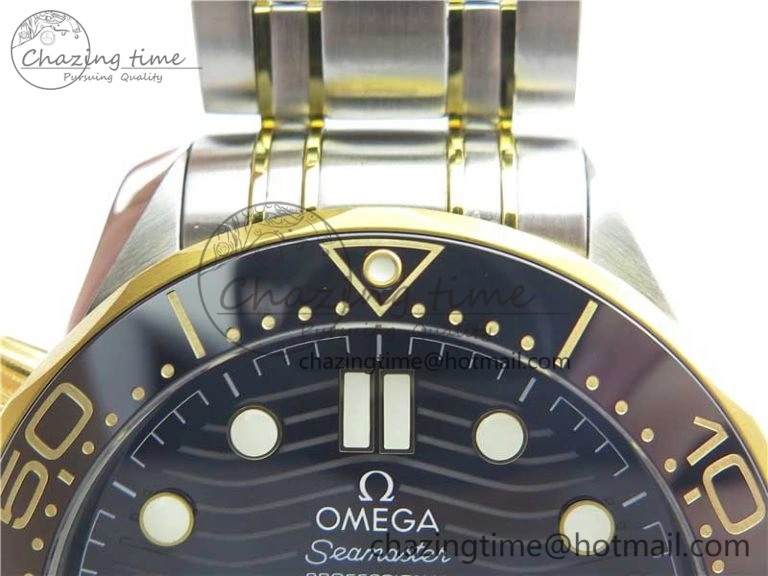 2018 Seamaster Diver 300M SS YG VSF 1:1 Best Edition YG Bezel Black Dial on SS YG Bracelet A8800