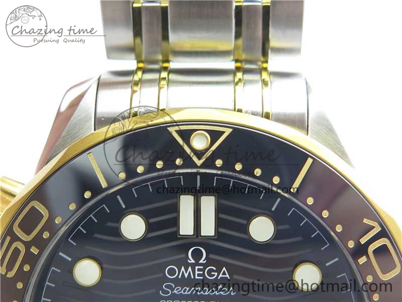 2018 Seamaster Diver 300M SS YG VSF 1:1 Best Edition YG Bezel Black Dial on SS YG Bracelet A8800