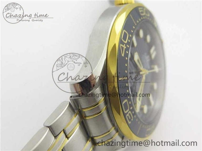2018 Seamaster Diver 300M SS YG VSF 1:1 Best Edition YG Bezel Black Dial on SS YG Bracelet A8800