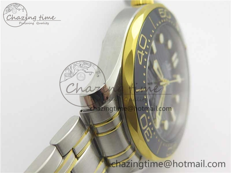 2018 Seamaster Diver 300M SS YG VSF 1:1 Best Edition YG Bezel Black Dial on SS YG Bracelet A8800