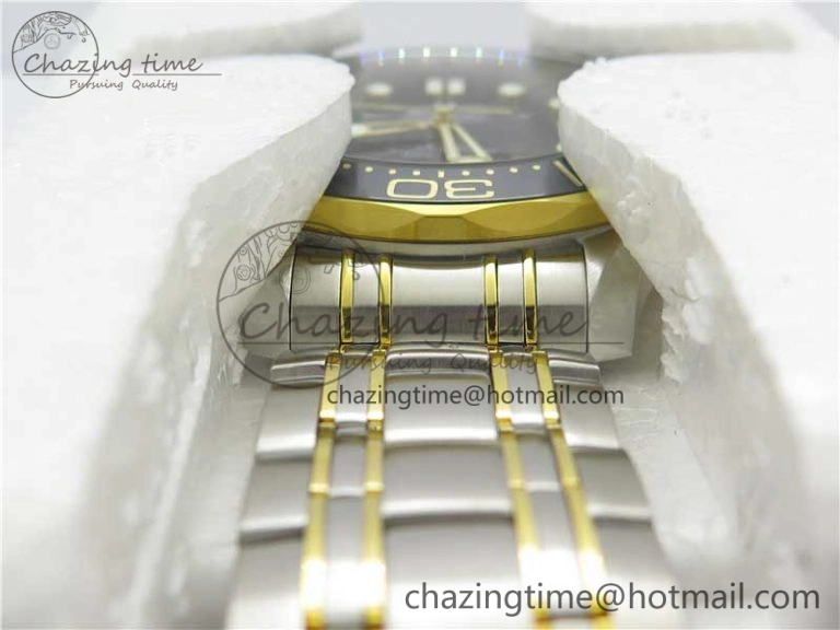 2018 Seamaster Diver 300M SS YG VSF 1:1 Best Edition YG Bezel Black Dial on SS YG Bracelet A8800