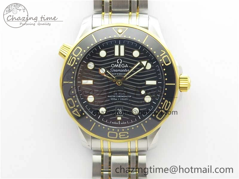 2018 Seamaster Diver 300M SS YG VSF 1:1 Best Edition YG Bezel Black Dial on SS YG Bracelet A8800