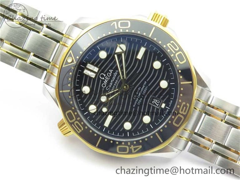 2018 Seamaster Diver 300M SS YG VSF 1:1 Best Edition YG Bezel Black Dial on SS YG Bracelet A8800