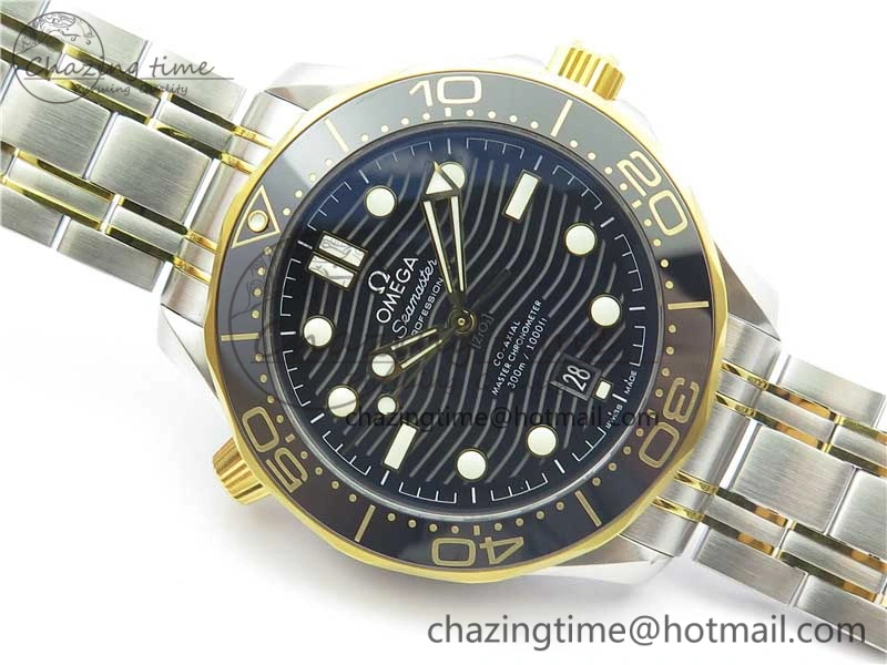 2018 Seamaster Diver 300M SS YG VSF 1:1 Best Edition YG Bezel Black Dial on SS YG Bracelet A8800