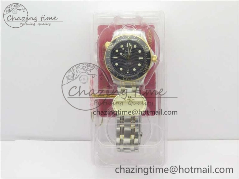 2018 Seamaster Diver 300M SS YG VSF 1:1 Best Edition YG Bezel Black Dial on SS YG Bracelet A8800