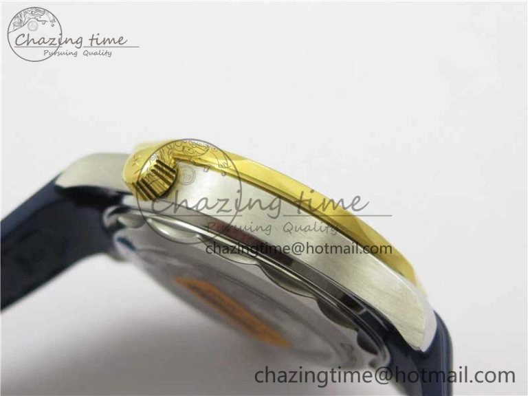 2018 Seamaster Diver 300M SS YG VSF 1:1 Best Edition YG Bezel Blue Dial on Blue Rubber Strap A8800