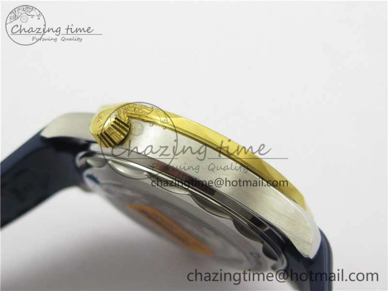 2018 Seamaster Diver 300M SS YG VSF 1:1 Best Edition YG Bezel Blue Dial on Blue Rubber Strap A8800