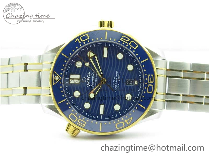 2018 Seamaster Diver 300M SS YG VSF 1:1 Best Edition YG Bezel Blue Dial on SS YG Bracelet A8800
