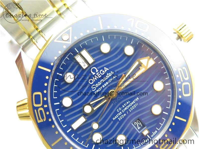 2018 Seamaster Diver 300M SS YG VSF 1:1 Best Edition YG Bezel Blue Dial on SS YG Bracelet A8800