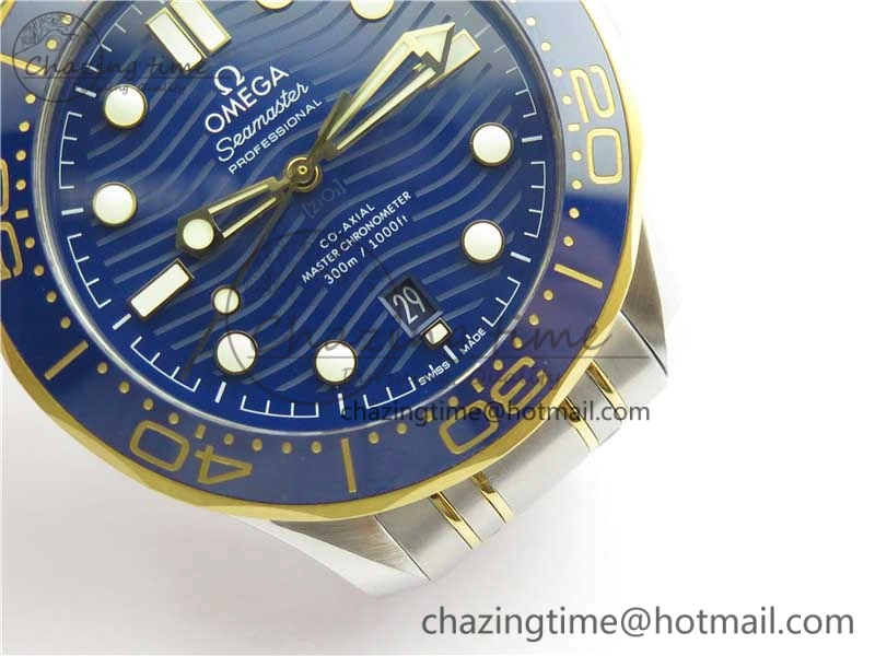 2018 Seamaster Diver 300M SS YG VSF 1:1 Best Edition YG Bezel Blue Dial on SS YG Bracelet A8800