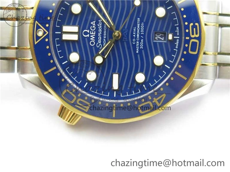 2018 Seamaster Diver 300M SS YG VSF 1:1 Best Edition YG Bezel Blue Dial on SS YG Bracelet A8800