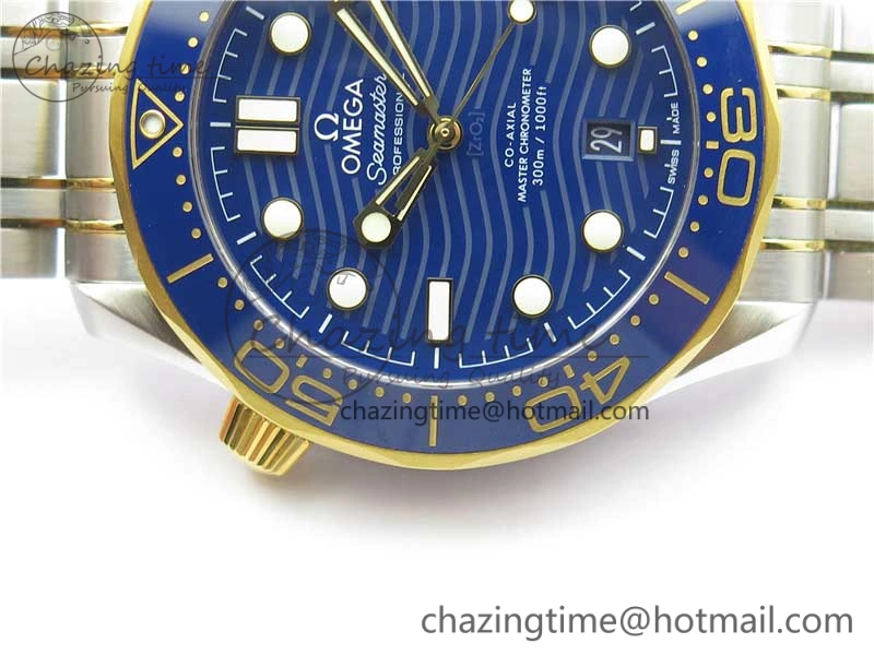 2018 Seamaster Diver 300M SS YG VSF 1:1 Best Edition YG Bezel Blue Dial on SS YG Bracelet A8800