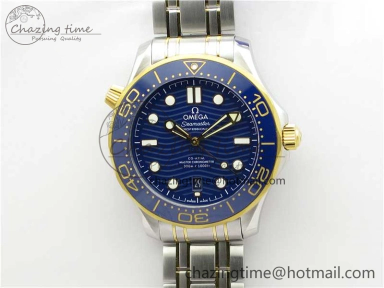 2018 Seamaster Diver 300M SS YG VSF 1:1 Best Edition YG Bezel Blue Dial on SS YG Bracelet A8800