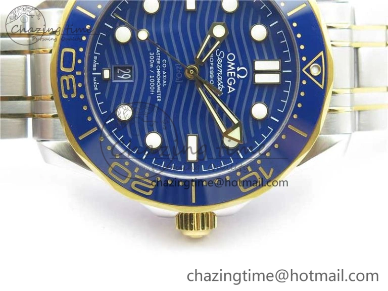 2018 Seamaster Diver 300M SS YG VSF 1:1 Best Edition YG Bezel Blue Dial on SS YG Bracelet A8800
