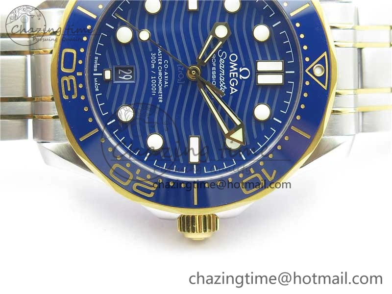 2018 Seamaster Diver 300M SS YG VSF 1:1 Best Edition YG Bezel Blue Dial on SS YG Bracelet A8800