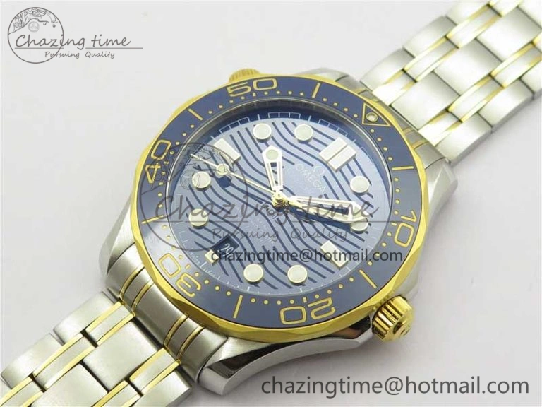 2018 Seamaster Diver 300M SS YG VSF 1:1 Best Edition YG Bezel Blue Dial on SS YG Bracelet A8800