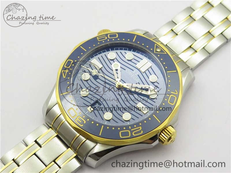 2018 Seamaster Diver 300M SS YG VSF 1:1 Best Edition YG Bezel Blue Dial on SS YG Bracelet A8800
