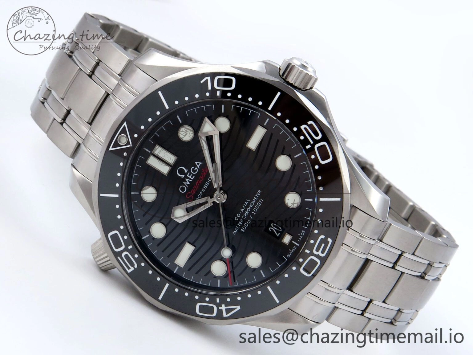 2018 Seamaster Diver 300M VSF 1:1 Best Edition Black Ceramic Black Dial on SS Bracelet A8800 V2