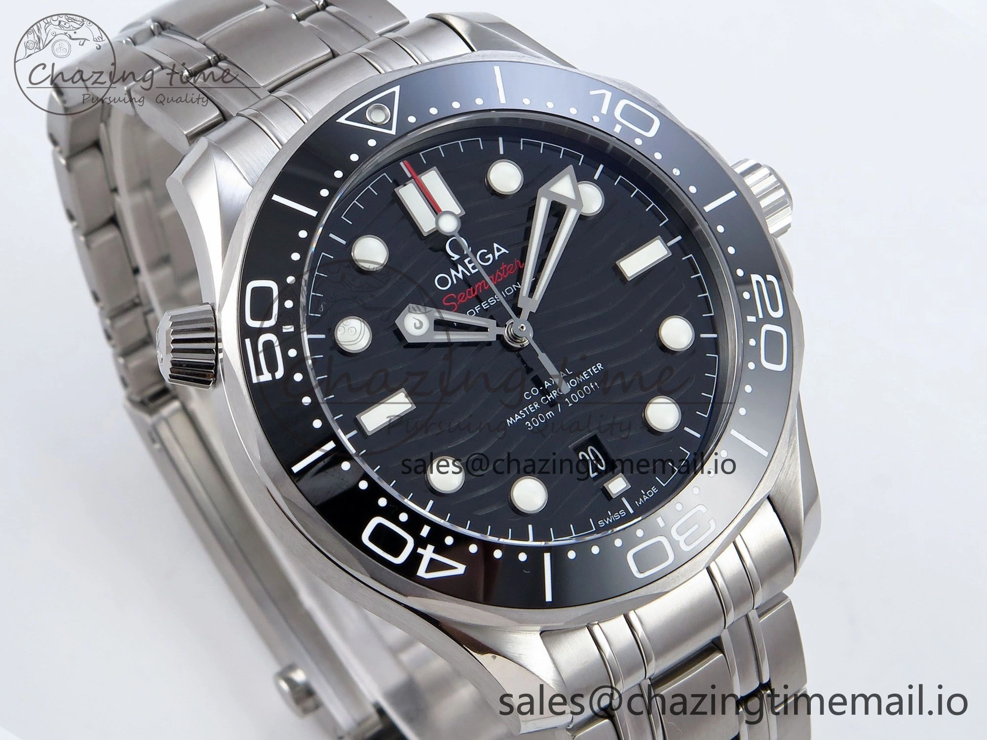 2018 Seamaster Diver 300M VSF 1:1 Best Edition Black Ceramic Black Dial on SS Bracelet A8800 V2