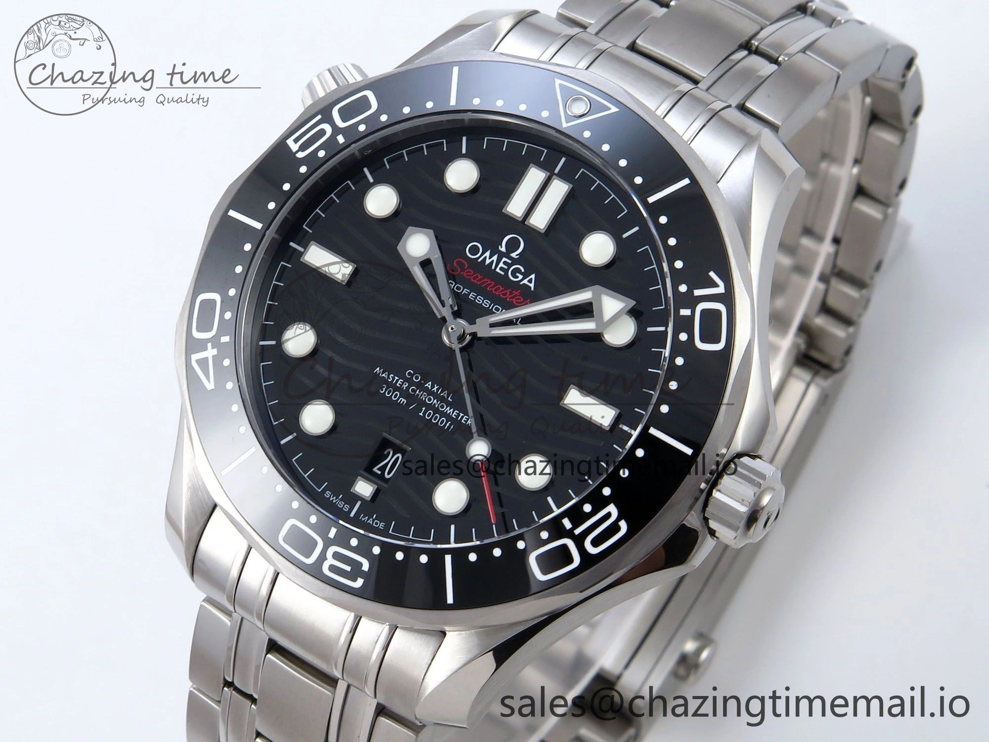 2018 Seamaster Diver 300M VSF 1:1 Best Edition Black Ceramic Black Dial on SS Bracelet A8800 V2