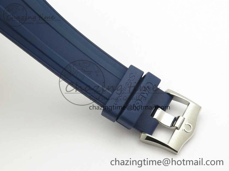 2018 Seamaster Diver 300M VSF 1:1 Best Edition Blue Ceramic Blue Dial on Blue Rubber Strap A8800 V2 (Black Balance Wheel)