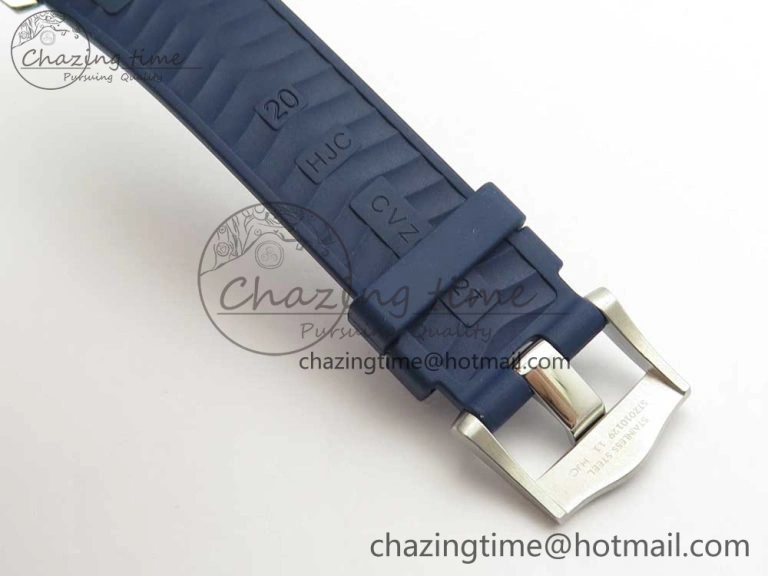 2018 Seamaster Diver 300M VSF 1:1 Best Edition Blue Ceramic Gray Dial on Blue Rubber Strap A8800 V2 (Black Balance Wheel)
