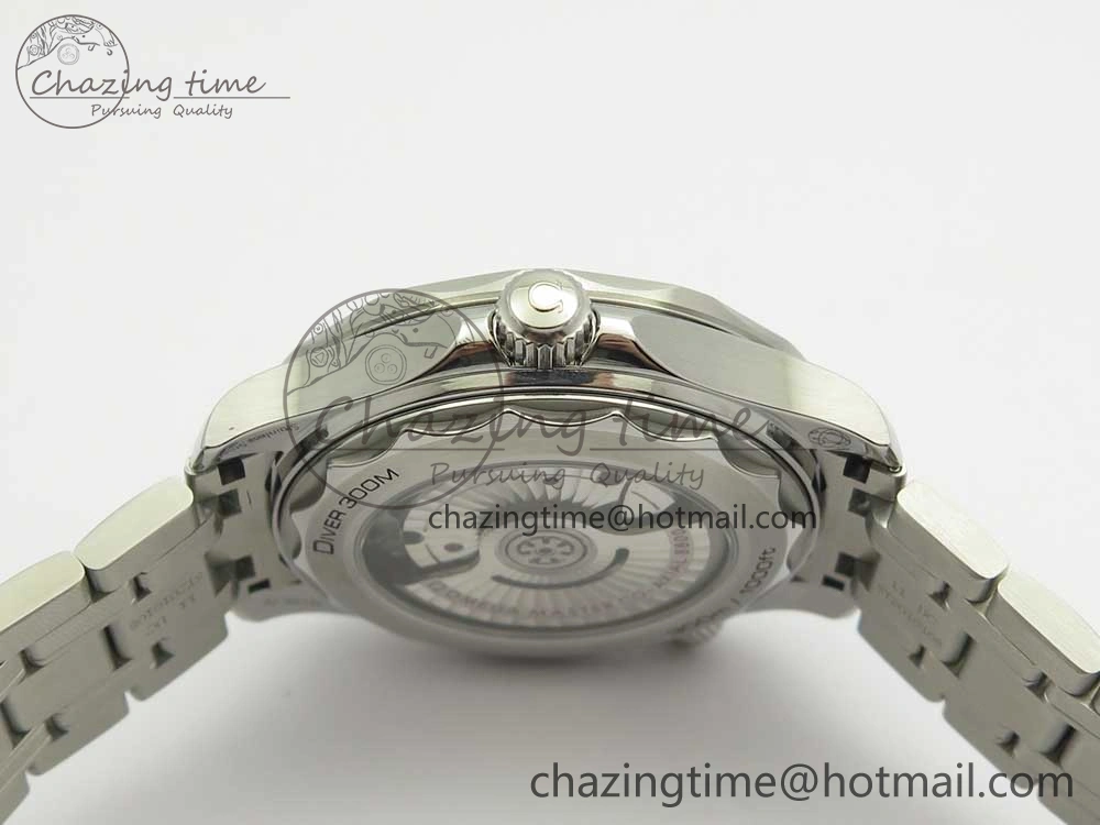 2018 Seamaster Diver 300M VSF 1:1 Best Edition Blue Ceramic Gray Dial on SS Bracelet A8800 V2 (Black Balance Wheel)