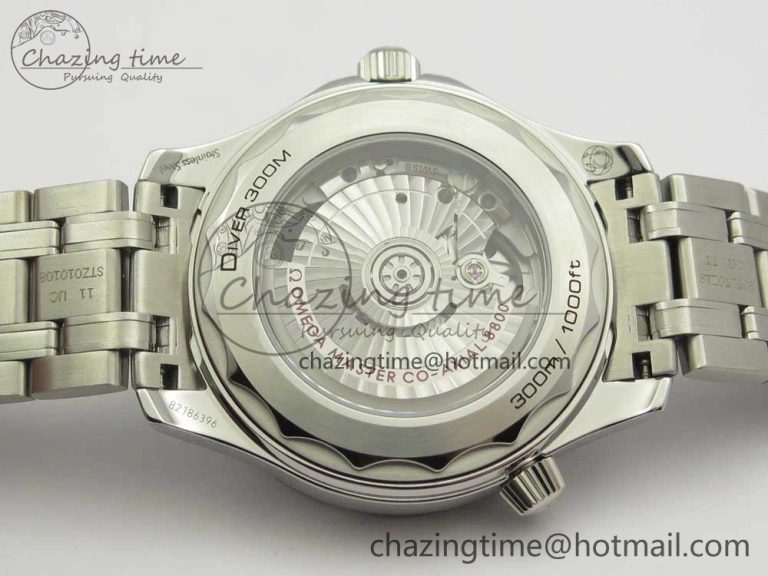 2018 Seamaster Diver 300M VSF 1:1 Best Edition Blue Ceramic Gray Dial on SS Bracelet A8800 V2 (Black Balance Wheel)