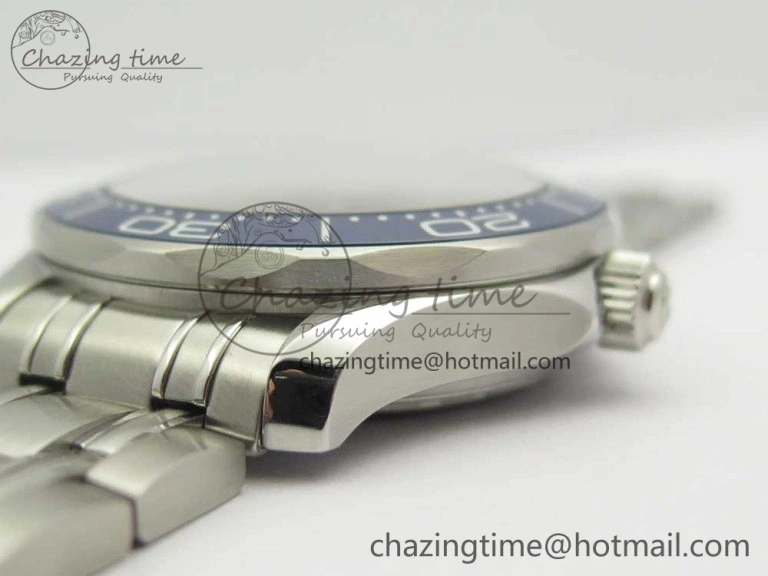 2018 Seamaster Diver 300M VSF 1:1 Best Edition Blue Ceramic Gray Dial on SS Bracelet A8800 V2 (Black Balance Wheel)