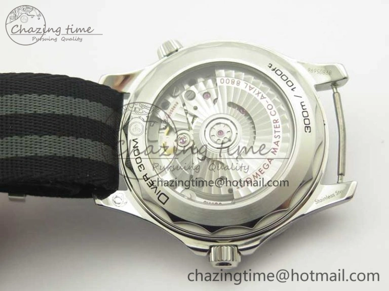 2018 Seamaster Diver 300M VSF Best Edition Black Ceramic Dial on Black Gray Nato Strap A8800