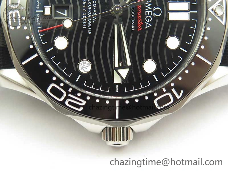 2018 Seamaster Diver 300M VSF Best Edition Black Ceramic Dial on Black Gray Nato Strap A8800