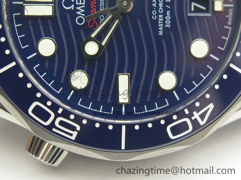 2018 Seamaster Diver 300M VSF Best Edition Blue Ceramic Dial on Blue Red Gray Nato Strap A8800