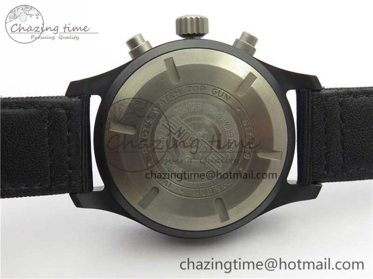 2019 New TOP GUN IW389101 Real Ceramic ZF 1:1 Best Edition on Black Nylon Strap A7750
