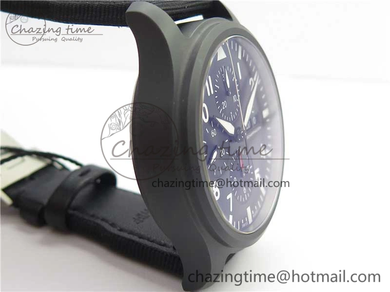2019 New TOP GUN IW389101 Real Ceramic ZF 1:1 Best Edition on Black Nylon Strap A7750