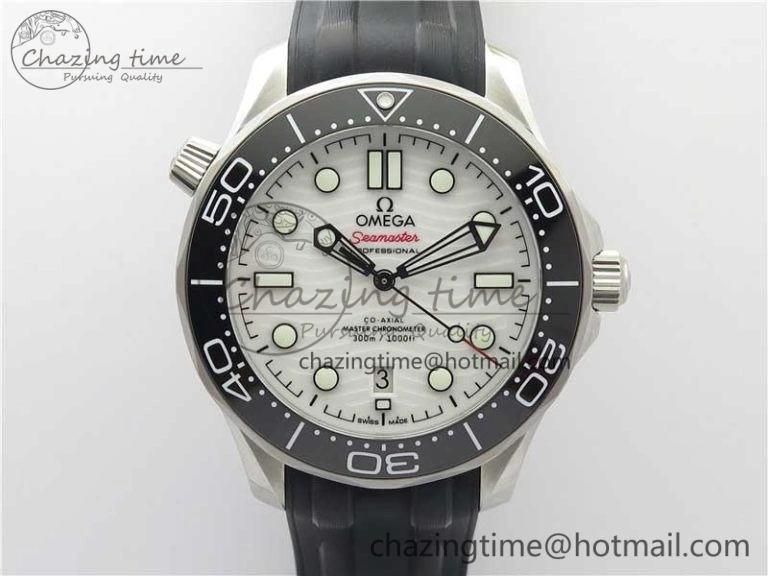 2019 Seamaster Diver 300M OMF Best Edition Black Ceramic White Dial on Black Rubber Strap A8800