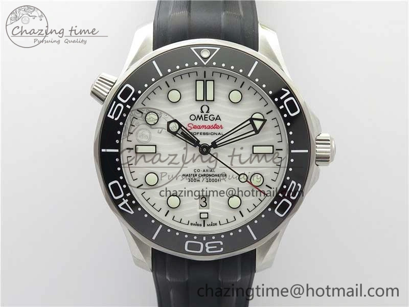 2019 Seamaster Diver 300M OMF Best Edition Black Ceramic White Dial on Black Rubber Strap A8800