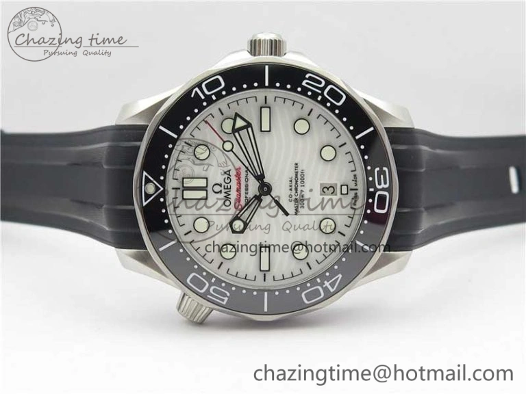 2019 Seamaster Diver 300M OMF Best Edition Black Ceramic White Dial on Black Rubber Strap A8800